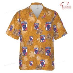 US Army 35th Signal Brigade CSIB with Airborne Tab Hawaiian Shirt