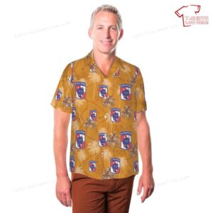 US Army 35th Signal Brigade CSIB with Airborne Tab Hawaiian Shirt 3