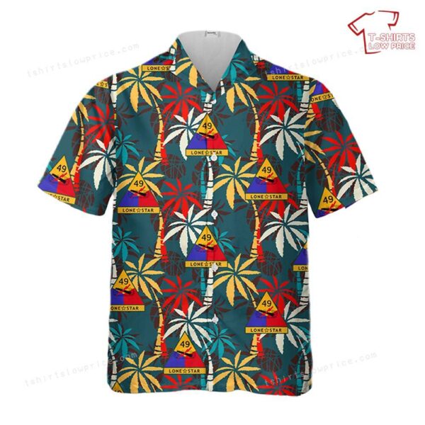 US Army 49th Armored Division Lone Star Hawaiian Shirt US Army 49th Armored Division Lone Star Hawaiian Shirt