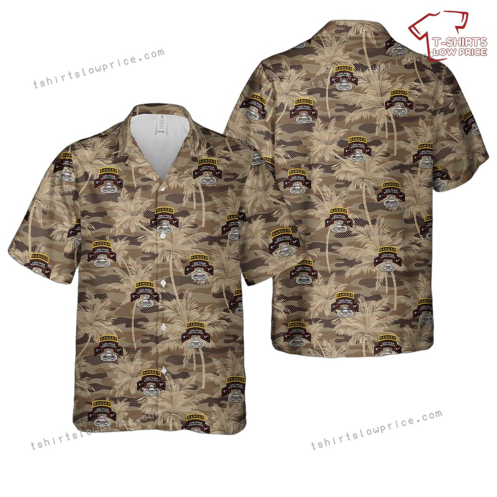 US Army 51st Infantry Long Range Surveillance E Company Ranger Hawaiian Shirt US Army 51st Infantry Long Range Surveillance E Company Ranger Hawaiian Shirt 1