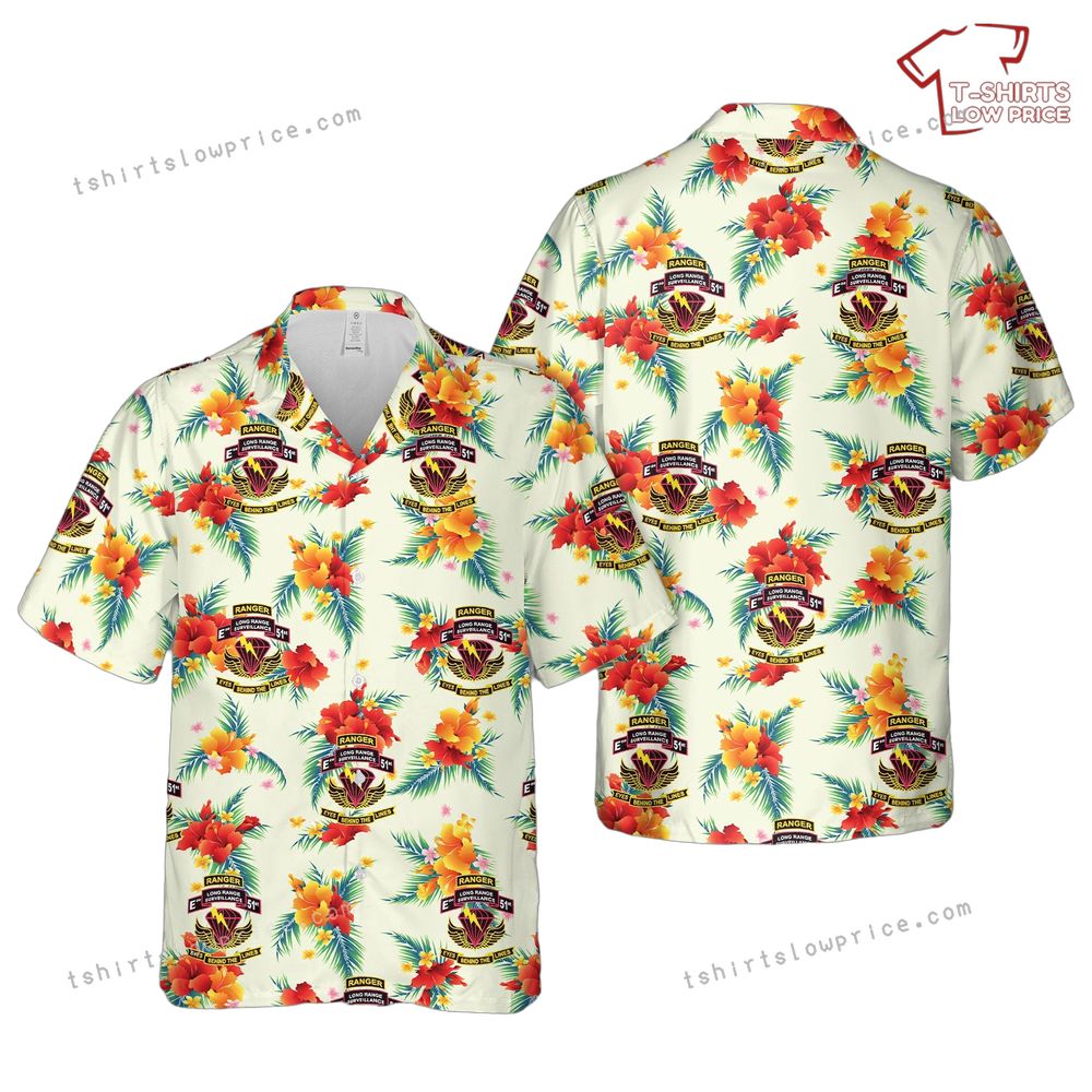 US Army 51st Infantry Regiment (Long Range Surveillance Company) Hawaiian Shirt US Army 51st Infantry Regiment Long Range Surveillance Company Hawaiian Shirt 1
