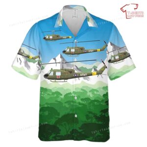 US Army 57th Medical Detachment UH-1B, 1962-63 MedEvac Air Ambulance Hawaiian Shirt