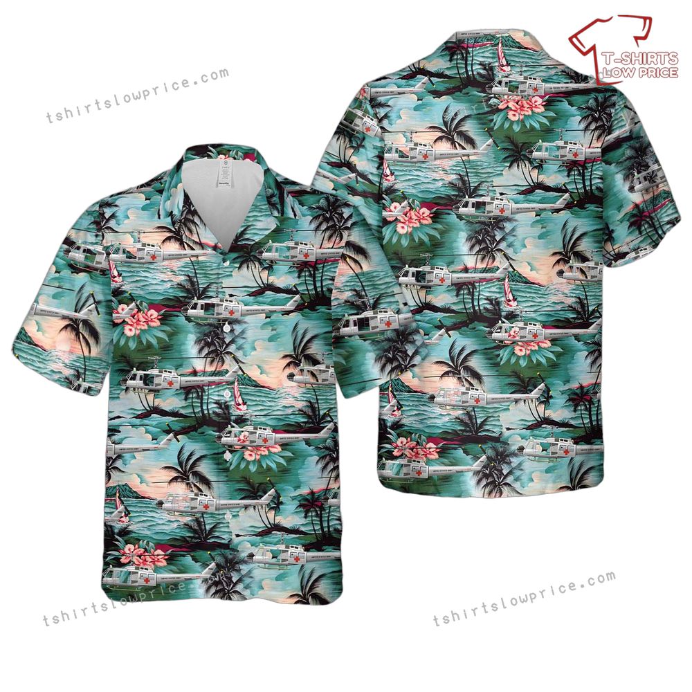 US Army 57th Medical Detachment UH-1H White Elephant 1972 Hawaiian Shirt US Army 57th Medical Detachment UH 1H White Elephant 1972 Hawaiian Shirt 1