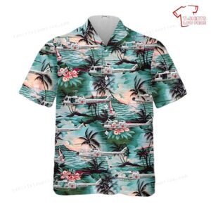 US Army 57th Medical Detachment UH-1H White Elephant  1972 Hawaiian Shirt