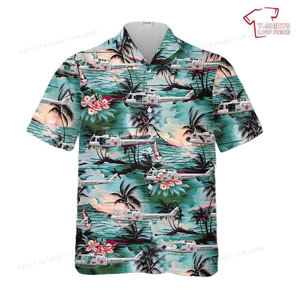 US Army 57th Medical Detachment UH 1H White Elephant 1972 Hawaiian Shirt 2 US Army 57th Medical Detachment UH 1H White Elephant 1972 Hawaiian Shirt 2