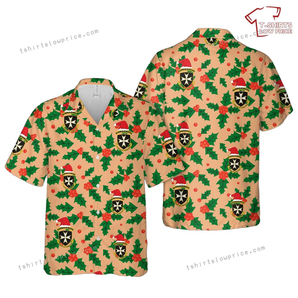US Army 65th Infantry Regiment The Borinqueneers Christmas Hawaiian Shirt US Army 65th Infantry Regiment The Borinqueneers Christmas Hawaiian Shirt 1