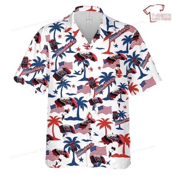 US Army 82nd ABN Division All American Freefall Parachute Demonstration, 4th Of July Hawaiian Shirt US Army 82nd ABN Division All American Freefall Parachute Demonstration, 4th Of July Hawaiian Shirt