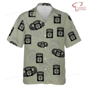 US Army 82nd Airborne Division Silhouette Hawaiian Shirt