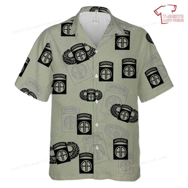 US Army 82nd Airborne Division Silhouette Hawaiian Shirt US Army 82nd Airborne Division Silhouette Hawaiian Shirt