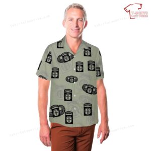 US Army 82nd Airborne Division Silhouette Hawaiian Shirt 3