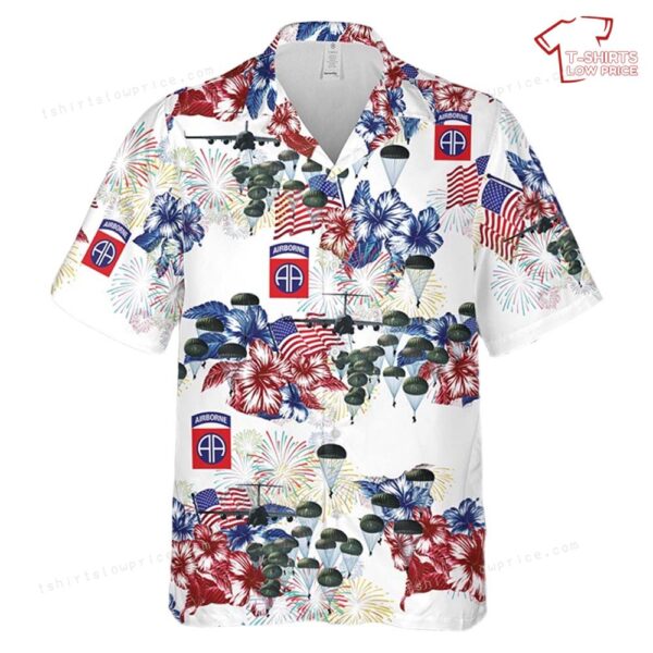 US Army 82nd Airborne Division Veteran Paratrooper, 4th Of July Hawaiian Shirt US Army 82nd Airborne Division Veteran Paratrooper, 4th Of July Hawaiian Shirt
