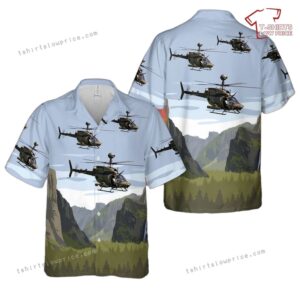 US Army 82nd airborne Oh-58D Kiowa Warrior Hawaiian Shirt