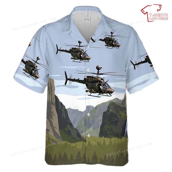 US Army 82nd airborne Oh-58D Kiowa Warrior Hawaiian Shirt