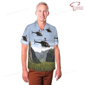US Army 82nd airborne Oh 58D Kiowa Warrior Hawaiian Shirt 3