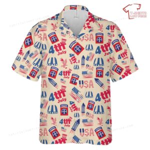 US Army 82nd Airborne Paratrooper Jumpmaster, 4th Of July Hawaiian Shirt