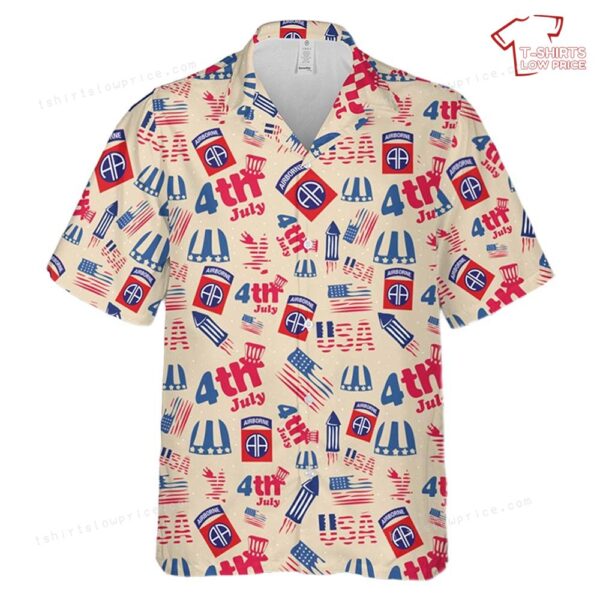 US Army 82nd Airborne Paratrooper Jumpmaster, 4th Of July Hawaiian Shirt US Army 82nd Airborne Paratrooper Jumpmaster, 4th Of July Hawaiian Shirt