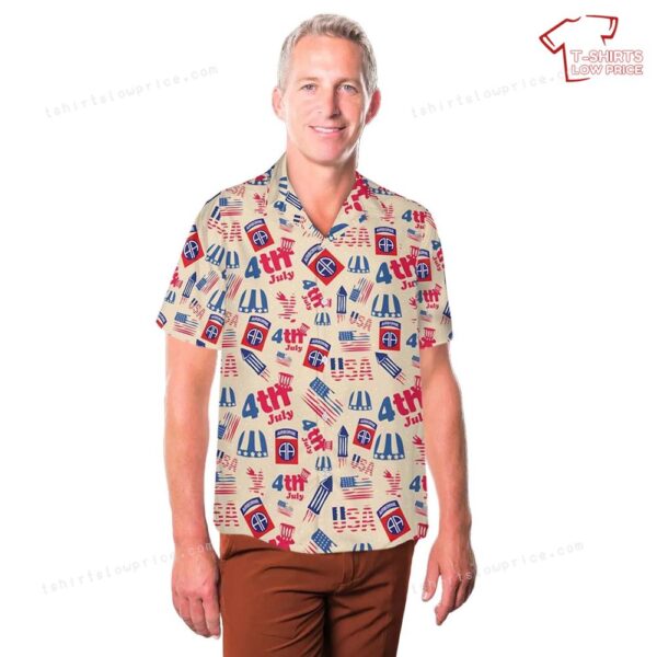 US Army 82nd Airborne Paratrooper Jumpmaster, 4th Of July Hawaiian Shirt US Army 82nd Airborne Paratrooper Jumpmaster, 4th Of July Hawaiian Shirt