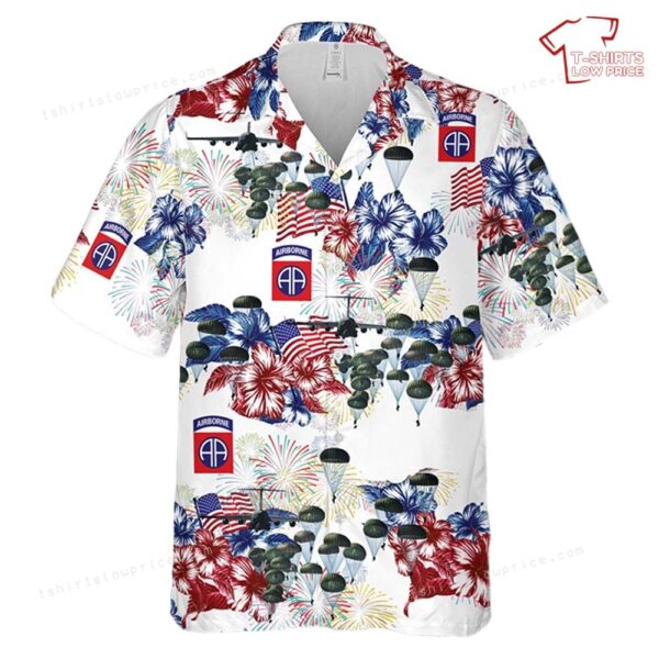 US Army 82nd Airborne Paratrooper, 4th Of July Hawaiian Shirt US Army 82nd Airborne Paratrooper, 4th Of July Hawaiian Shirt