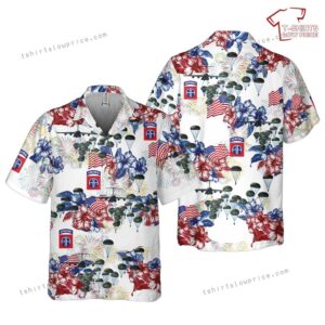 US Army 82nd Airborne Paratrooper, 4th Of July Pocket Hawaiian Shirt