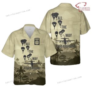 US Army 82nd Airborne Silhouettes Hawaiian Shirt