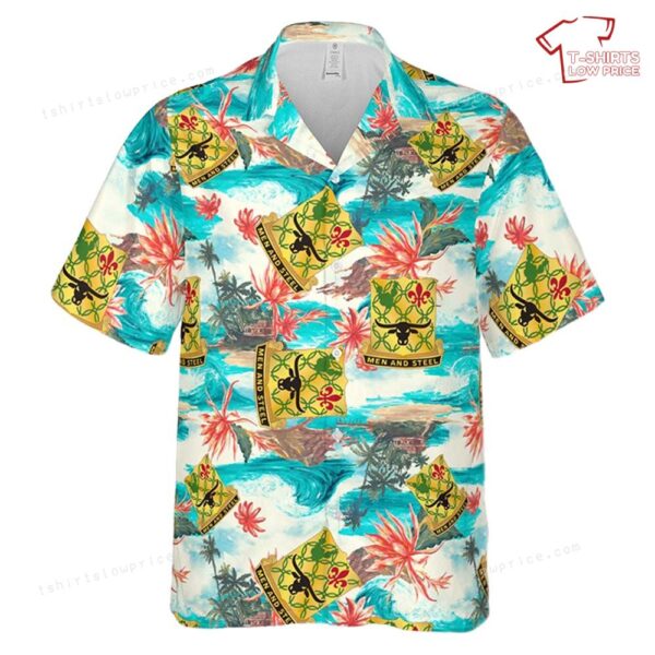 US Army 149th Armored Regiment Men and Steel Hawaiian Shirt US Army 149th Armored Regiment Men and Steel Hawaiian Shirt