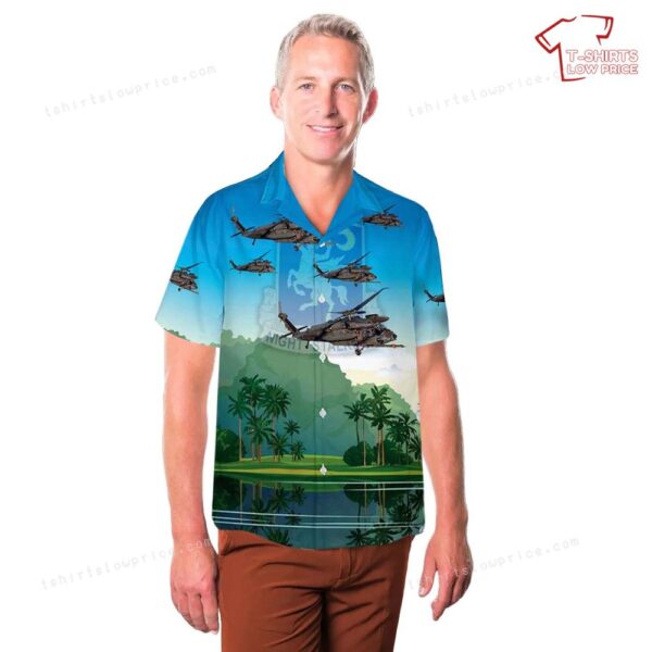 US Army 160th SOAR MH-60K Black Hawk Hawaiian Shirt US Army 160th SOAR MH-60K Black Hawk Hawaiian Shirt
