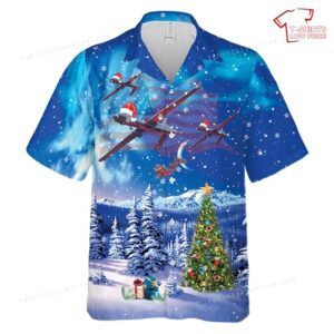 US Army 160th Special Operations Aviation Regiment (Airborne) MQ-1C Gray Eagle Christmas Hawaiian Shirt