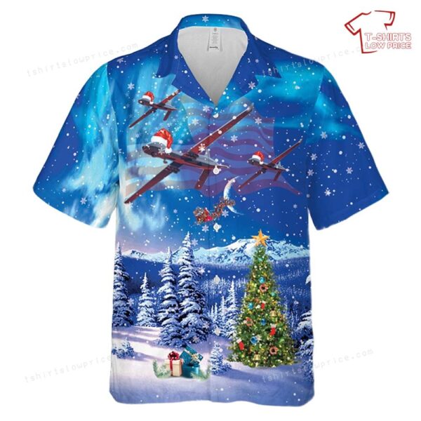 US Army 160th Special Operations Aviation Regiment (Airborne) MQ-1C Gray Eagle Christmas Hawaiian Shirt US Army 160th Special Operations Aviation Regiment (Airborne) MQ-1C Gray Eagle Christmas Hawaiian Shirt