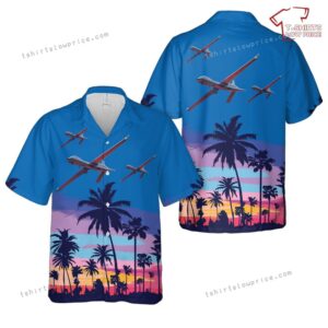 US Army 160th Special Operations Aviation Regiment (Airborne) MQ-1C Gray Eagle Hawaiian Shirt