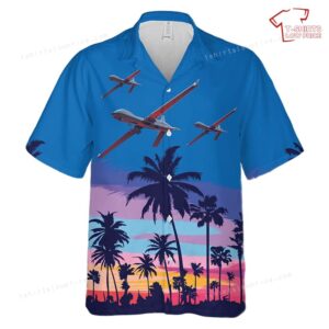 US Army 160th Special Operations Aviation Regiment (Airborne) MQ-1C Gray Eagle Hawaiian Shirt