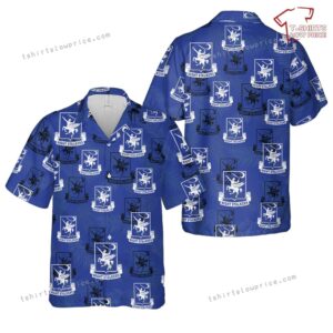 US Army 160th Special Operations Aviation Regiment (Airborne) Nightstalkers Silhouette Hawaiian Shirt