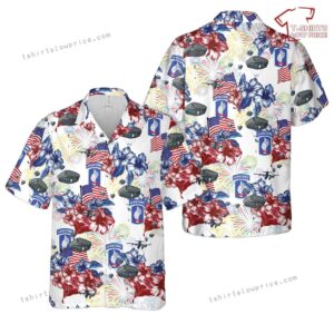 US Army 173rd Airborne Brigade Paratrooper, 4th Of July Hawaiian Shirt