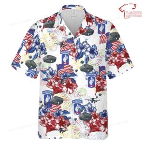 US Army 173rd Airborne Brigade Paratrooper, 4th Of July Hawaiian Shirt
