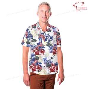 US Army 173rd Airborne Brigade Paratrooper 4th Of July Hawaiian Shirt 3