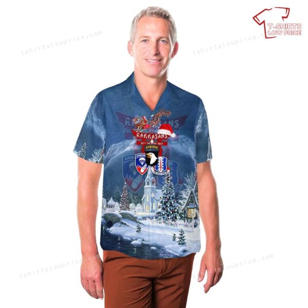US Army 187th Infantry Regiment Rakkasans 101st Airborne Division Christmas Hawaiian Shirt US Army 187th Infantry Regiment Rakkasans 101st Airborne Division Christmas Hawaiian Shirt