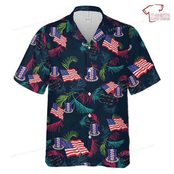US Army 187th Infantry Regiment Unit Crest Hawaiian Shirt US Army 187th Infantry Regiment Unit Crest Hawaiian Shirt