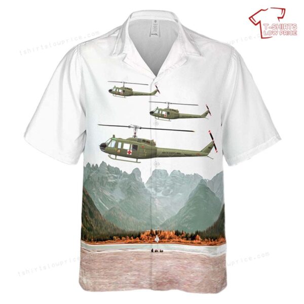 US Army 498th Medical Company UH-1D, 1967 MedEvac Air Ambulance Hawaiian Shirt US Army 498th Medical Company UH-1D, 1967 MedEvac Air Ambulance Hawaiian Shirt