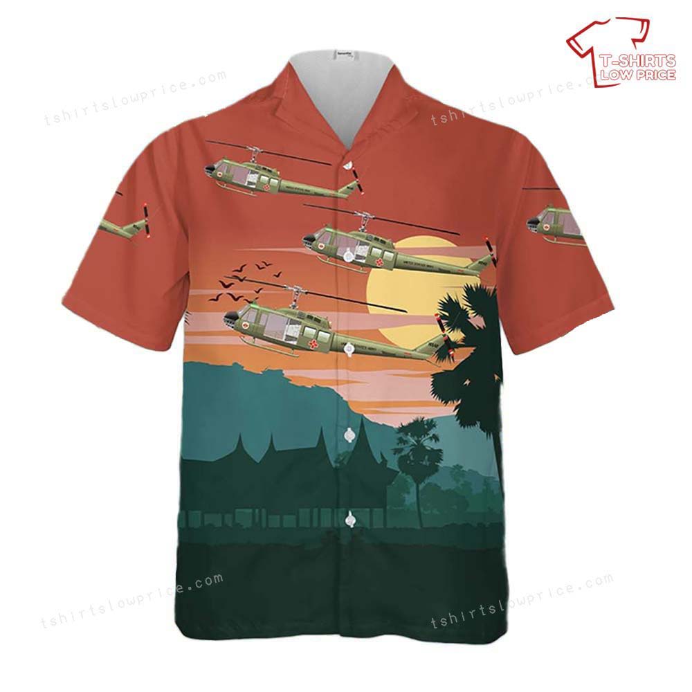 US Army 82nd Medical Detachment UH 1H 1967 69 MedEvac Air Ambulance Hawaiian Shirt 2 US Army 82nd Medical Detachment UH 1H 1967 69 MedEvac Air Ambulance Hawaiian Shirt 2