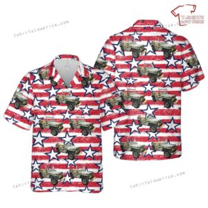 US Army 1942 Willys Military Jeep, 4th Of July Hawaiian Shirt
