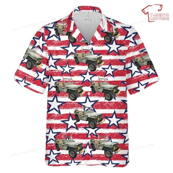 US Army 1942 Willys Military Jeep, 4th Of July Hawaiian Shirt US Army 1942 Willys Military Jeep, 4th Of July Hawaiian Shirt