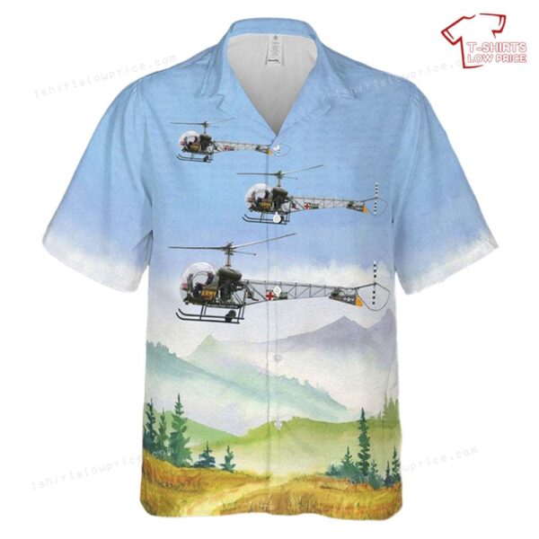 US Army 1954 Bell 47G Hawaiian Shirt US Army 1954 Bell 47G Hawaiian Shirt
