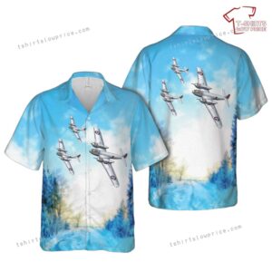 US Army Air Corps Bell YFM-1B Airacuda Hawaiian Shirt