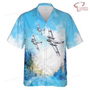 US Army Air Corps Bell YFM-1B Airacuda Hawaiian Shirt