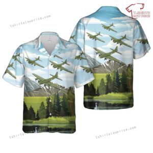 US Army Air Corps Boeing B-17 Flying Fortress Boeing Bee Hawaiian Shirt