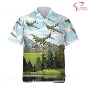 US Army Air Corps Boeing B-17 Flying Fortress Boeing Bee Hawaiian Shirt