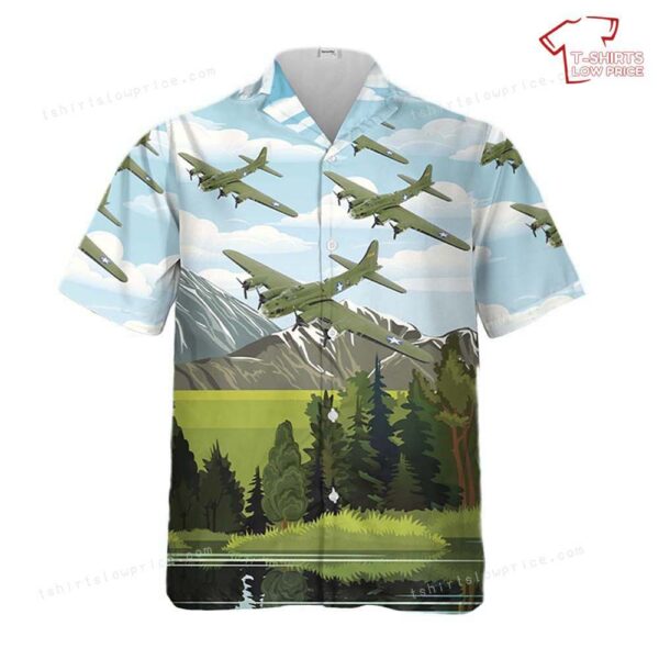 US Army Air Corps Boeing B-17 Flying Fortress Boeing Bee Hawaiian Shirt US Army Air Corps Boeing B-17 Flying Fortress Boeing Bee Hawaiian Shirt
