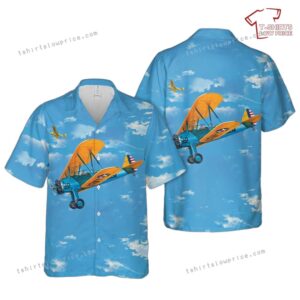 US Army Air Corps Boeing Stearman PT-17 Kaydet Hawaiian Shirt