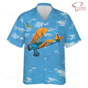 US Army Air Corps Boeing Stearman PT-17 Kaydet Hawaiian Shirt