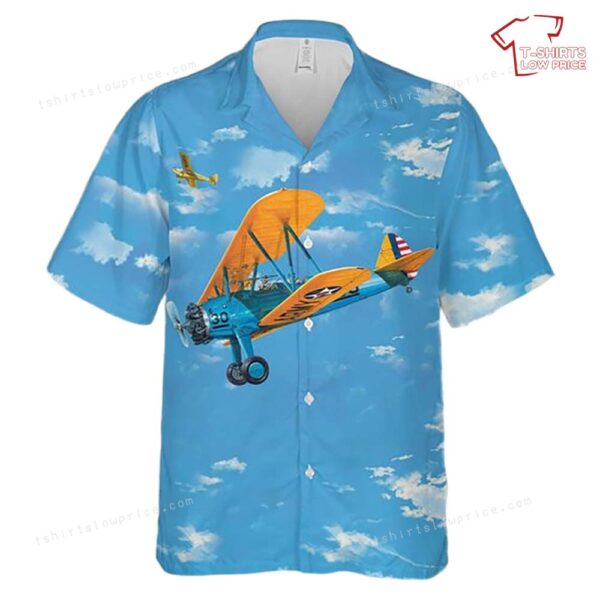US Army Air Corps Boeing Stearman PT-17 Kaydet Hawaiian Shirt US Army Air Corps Boeing Stearman PT-17 Kaydet Hawaiian Shirt