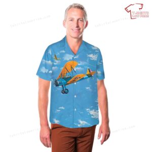 US Army Air Corps Boeing Stearman PT 17 Kaydet Hawaiian Shirt 3